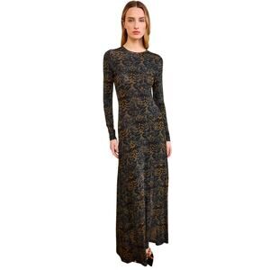 Ulla Johnson Amari Jersey Long Sleeve Maxi Dress in Desert Jasper L